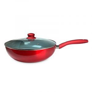 Wok de Titanio Montecarlo Color Rojo 30 cm - Doral