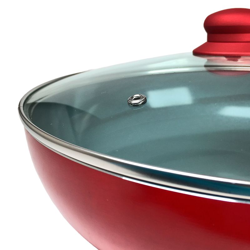 Wok de Titanio Montecarlo Color Rojo 30 cm - Doral - Imagen 2