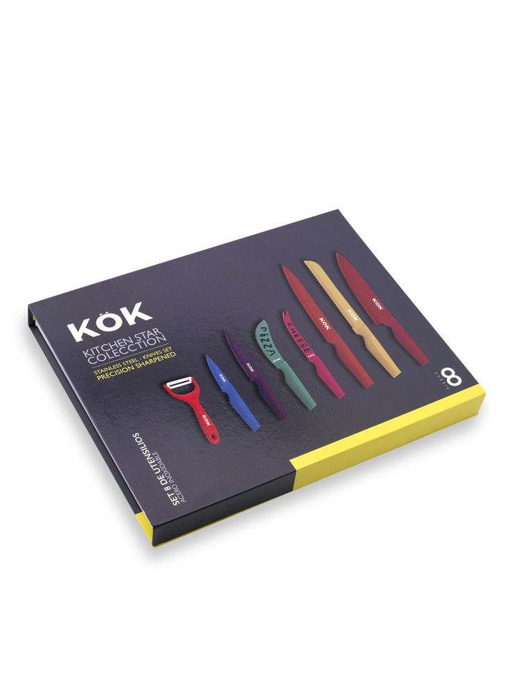 estuche de 8 cuchillos cocineros colores 2