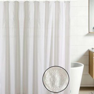 Set Cortinas Baño bordadas