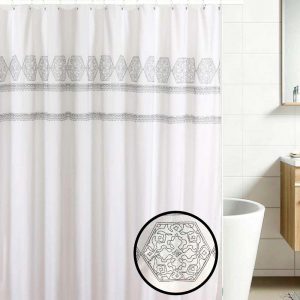 Set Cortinas Baño bordadas