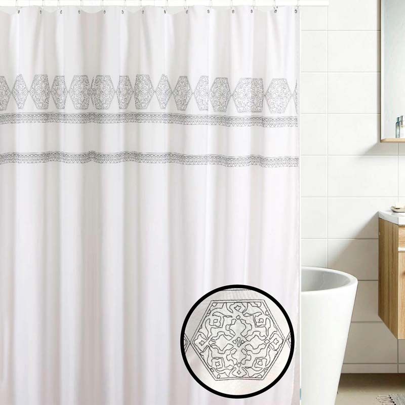 Set Cortinas Baño bordadas