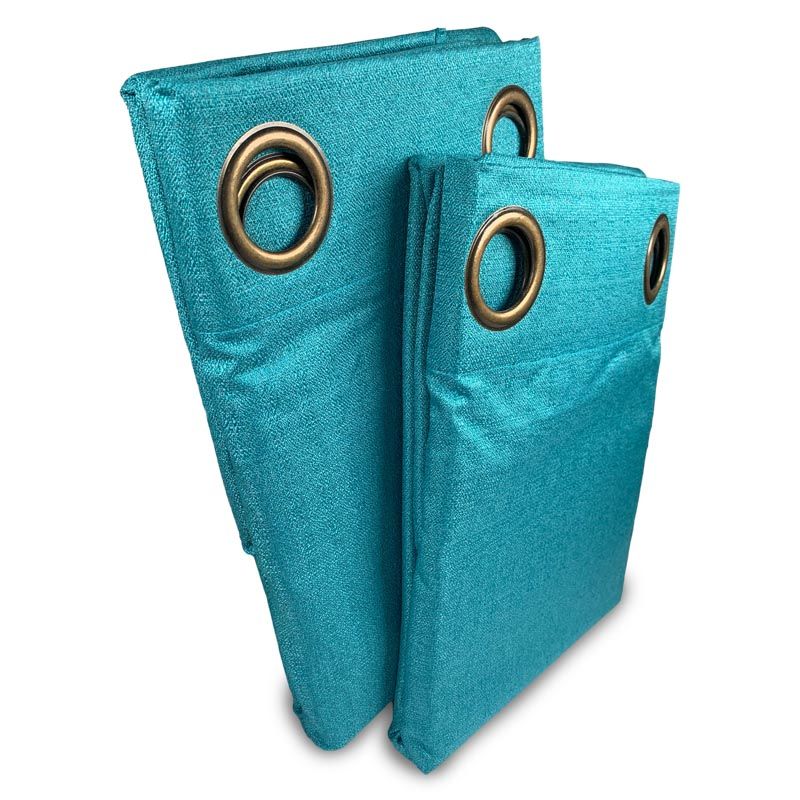 Set Cortinas Blackout 2 Paños Térmico Turquesa - Chantilly