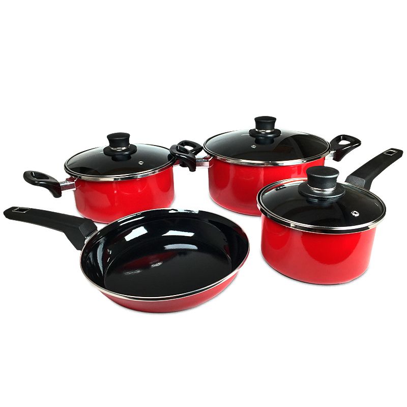 Batería de Cocina Acero Nápoles 7 piezas Rojo - Doral