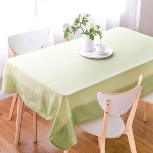 Mantel Linenlook 150x210 Verde Bordado - Doral