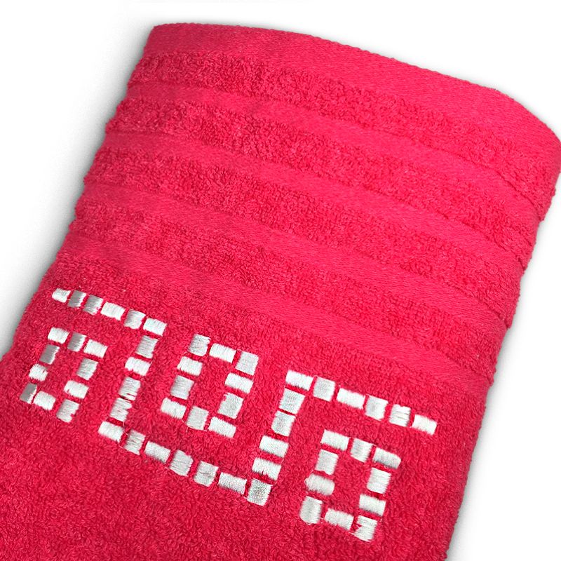 Set de 4 Toallas Jacquard Bordada / Crudo Fucsia - Doral - Imagen 7