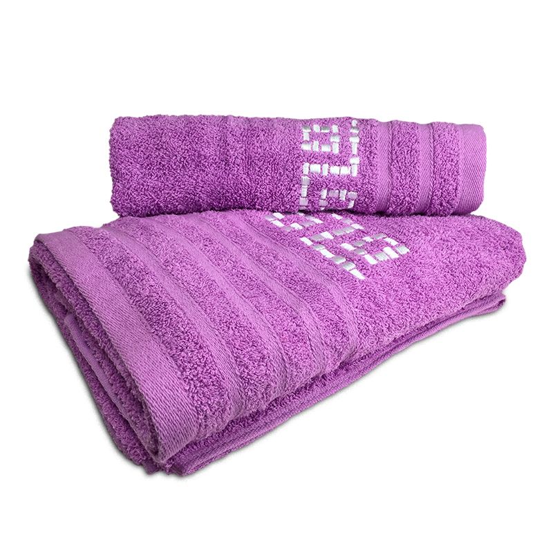 Set de 4 Toallas Jacquard Bordada / Crudo Morado - Doral - Imagen 2