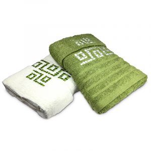 Set de 4 Toallas Jacquard Bordada / Crudo Verde - Doral