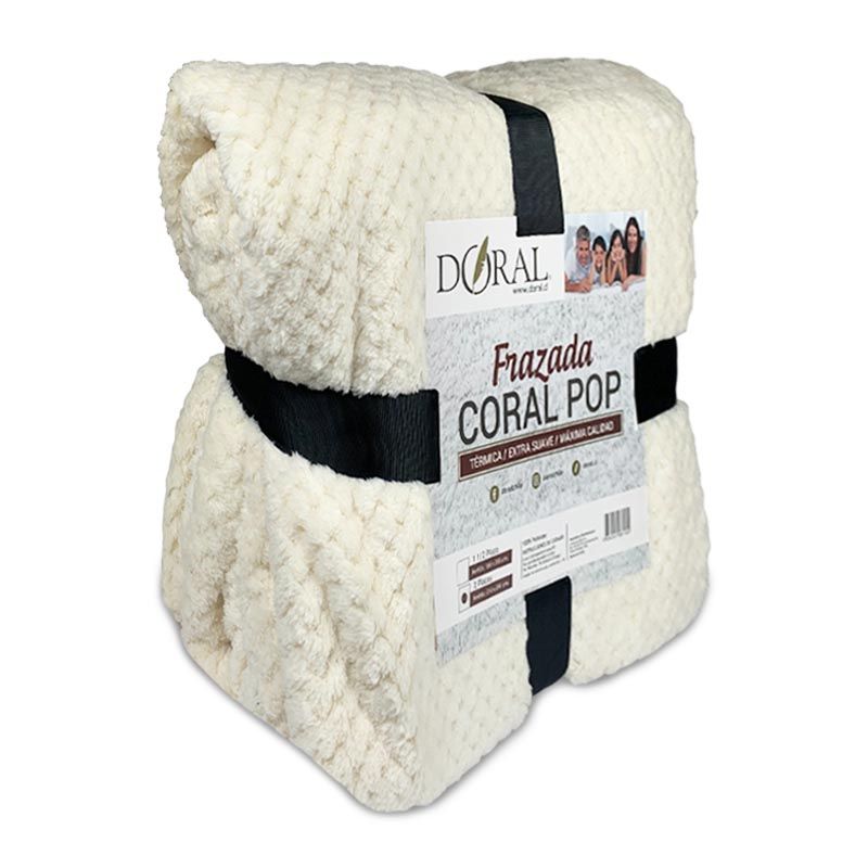 Frazada Coral Pop 1.5 Plazas Crudo - Doral