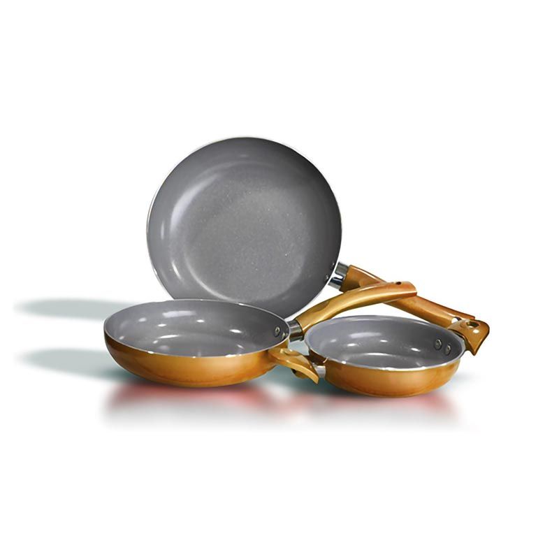 Sartenes Titanio Metalizado Tripack Salmón - Doral