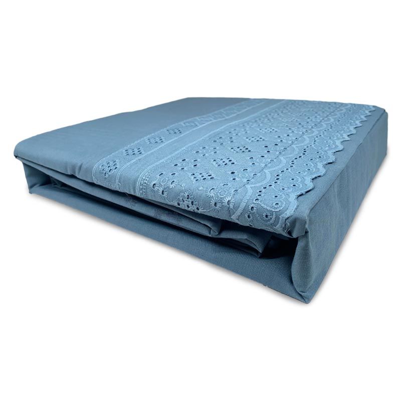 Juego de Sábanas Broderie Simone 1.5 Plazas / Azul - Doral