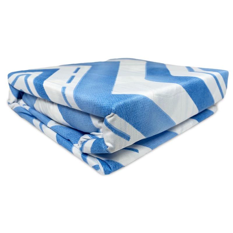 Sábanas Micro Piel Durazno 2.5 plazas Zig-Zag Celeste - Doral