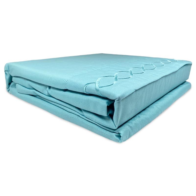 Juego de Sábanas Bordada 210 Hilos 2 Plazas Turquesa - Doral