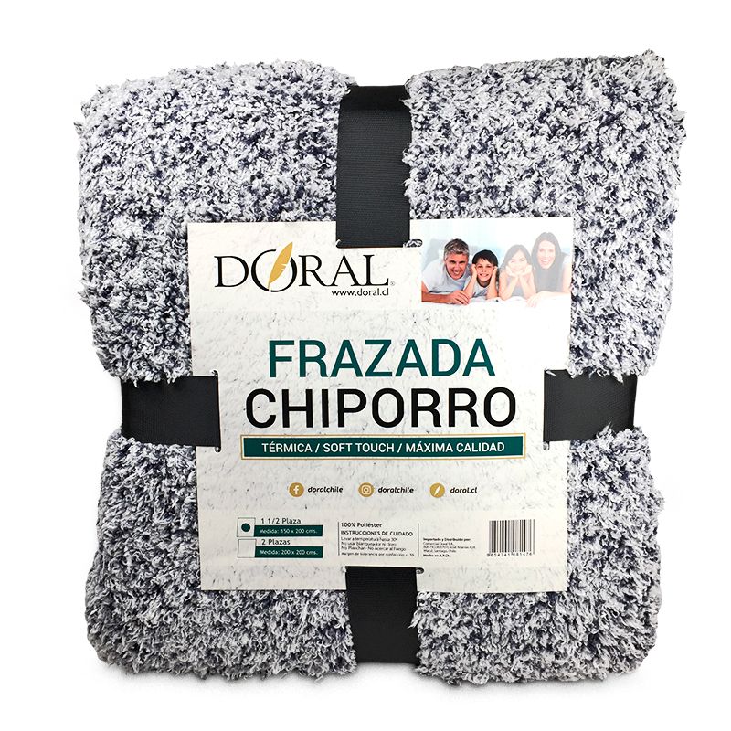 Frazada chiporro two tones gris jaspeado