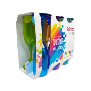 Copas de Champaña Rioja Full Color 6 Unidades - Cristar