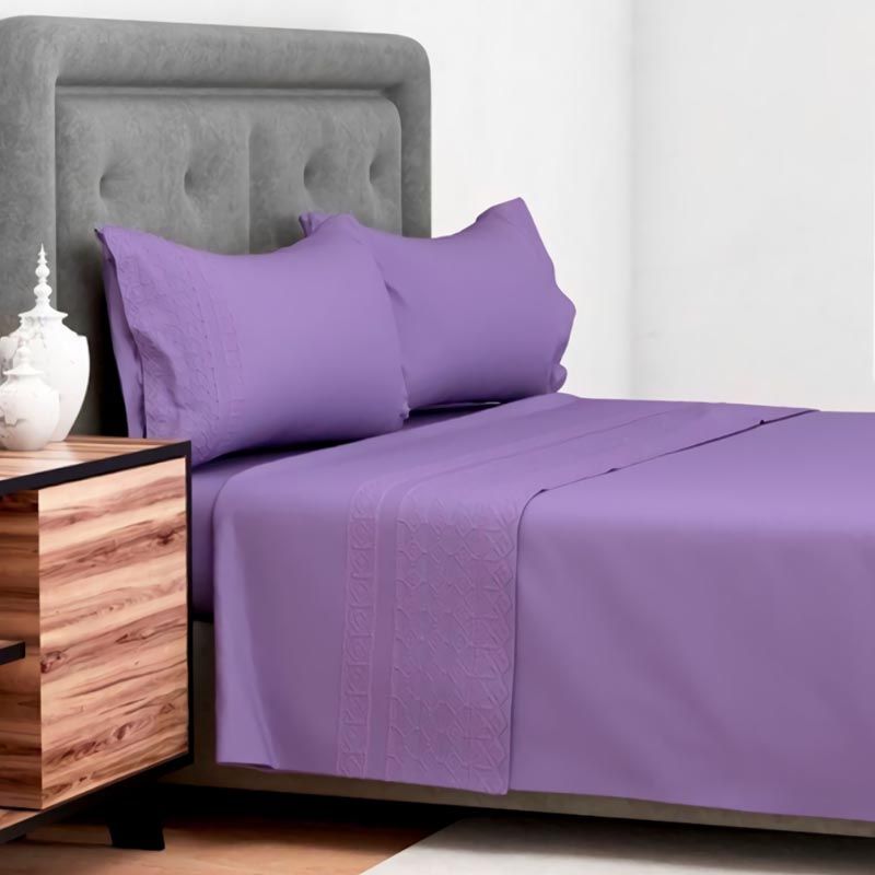 Sábanas 144 Hilos Broderie Amalia/ Violeta - Doral