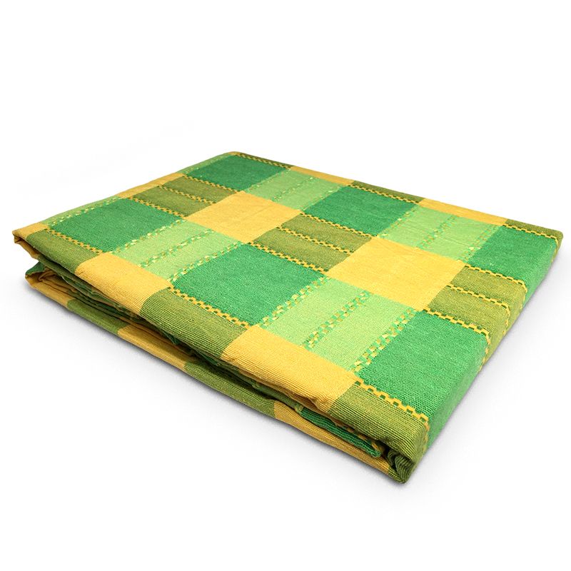 Mantel Polycotton Rectangular / Cuadros Verdes Amarillos - Doral - Imagen 2