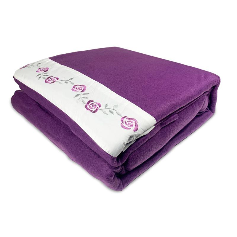 Sábanas de Polar Bordada 1.5 Plaza / Morada - Andes