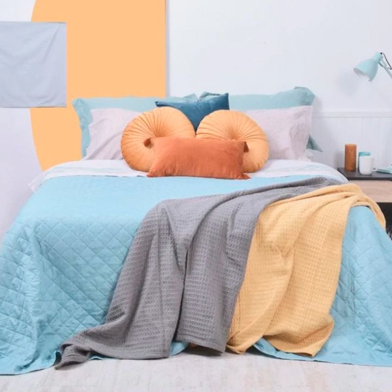 Quilt Cordoba 2 Plazas Celeste - Mashini