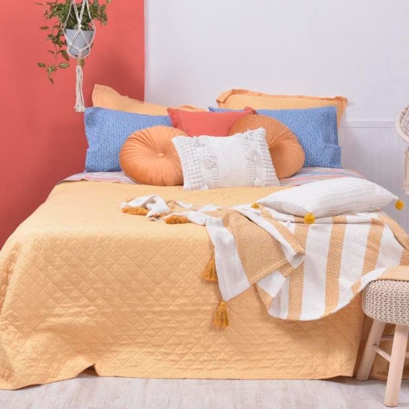 Quilt Cordoba 2 Plazas Mostaza - Mashini