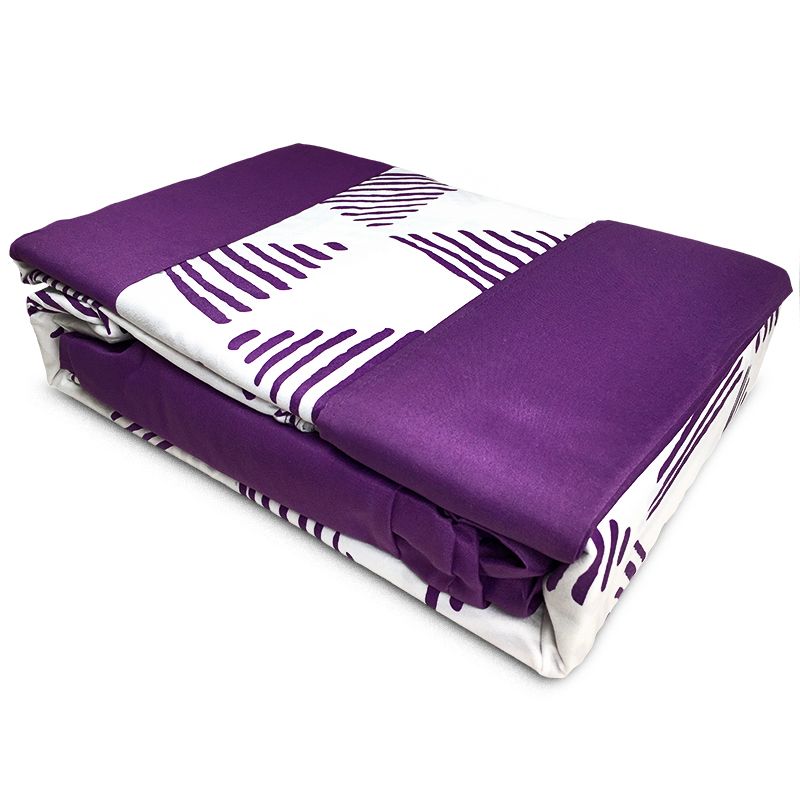 Sábanas Aterciopelada Composé 2 Plazas Triángulos Lila - Doral