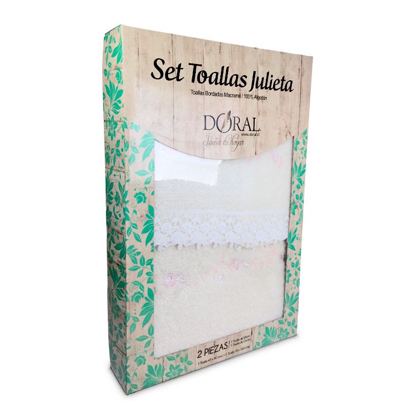 Set de Toallas Julieta Bordada Macramé / Crudo - Doral - Imagen 4