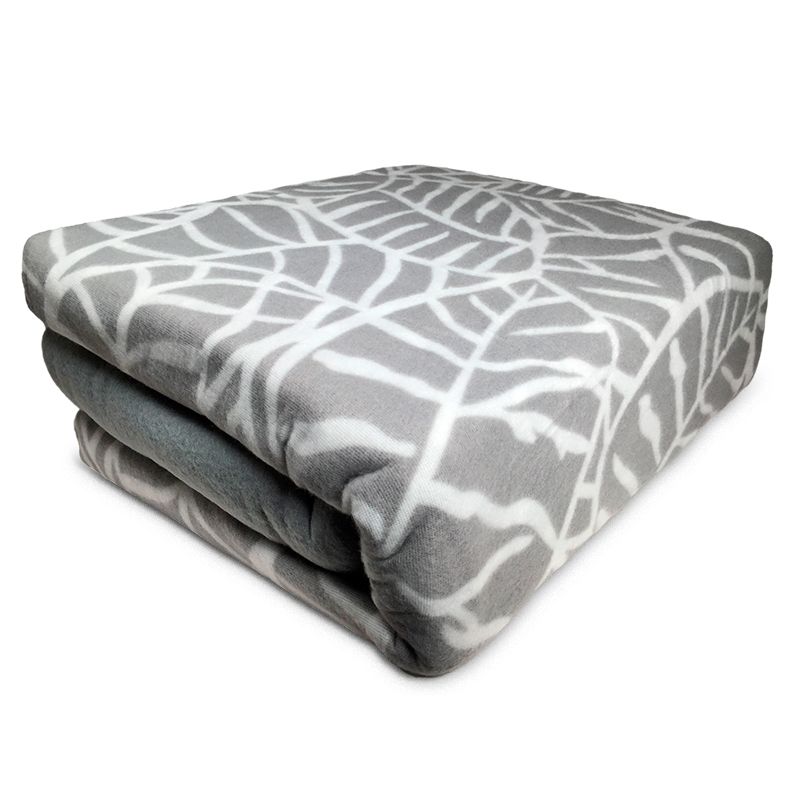 Sábanas de Polar Composé 2 Plazas Hojas Gris Blanco - Doral