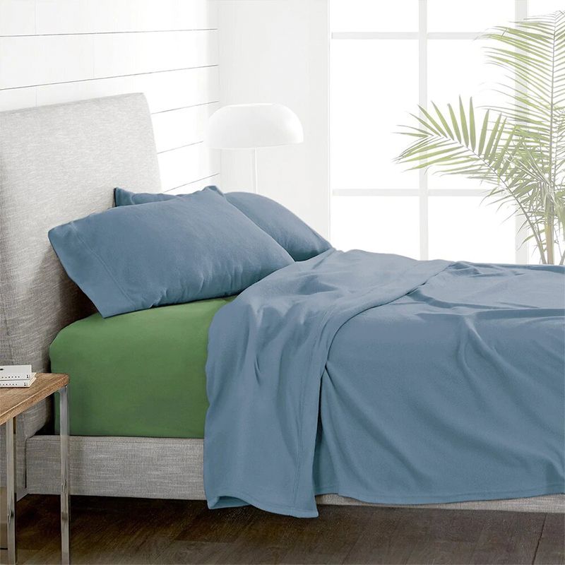 Sábanas Polar Lisa Composé 1.5 Plazas Azul-Verde - Doral