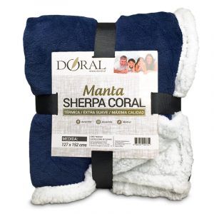 Manta Sherpa Coral / Azul - Doral