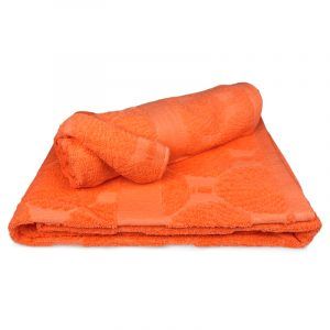 Juego de 2 Toallas Jacquard Premium Naranjo - Doral