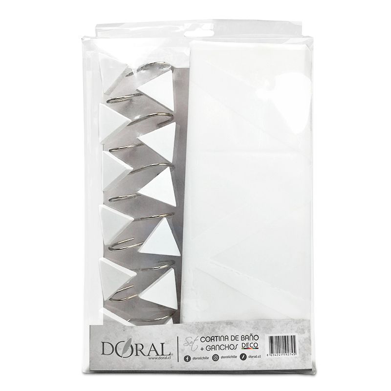 Cortina de Peva con Ganchos Metálicos Triángulos Crudos - Doral