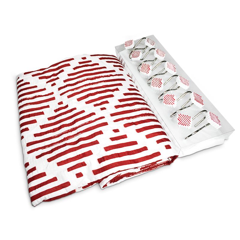 Set de Baño 14 Piezas Luxury / Rombos Rojo Blanco - Doral - Imagen 2