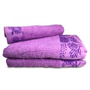 Juego de 3 Toallas Bordadas Luxor Morado - Doral