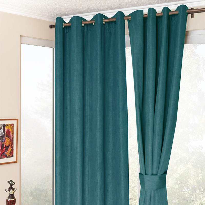 Cortina Blackout City 2 Paño Térmico Amazon City / Azul Petróleo