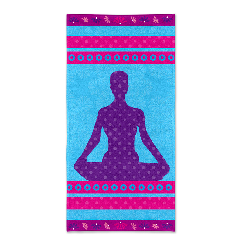 Toalla de Playa Velour 70x140 cm Yoga - Lourdes