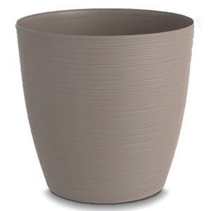 Maceta Redonda Estilo Piedra 18x16 cm Taupe - Rey Plast