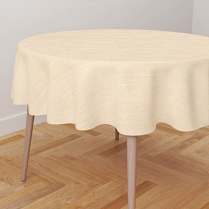 Mantel Rústico Redondo 180cms .- Crema