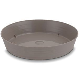 Plato Maceta Redonda Estilo Piedra 25x23 cm Taupe - Rey Plast