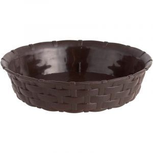 Plato Maceta Redonda Estilo Ratán 25x23 cm Marrón Moro - Rey Plast