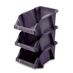 Rey Plast Set Organizador Apilable Gris Oscuro