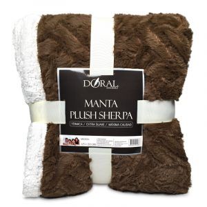 Manta Plush Sherpa / Café Oscuro - Doral