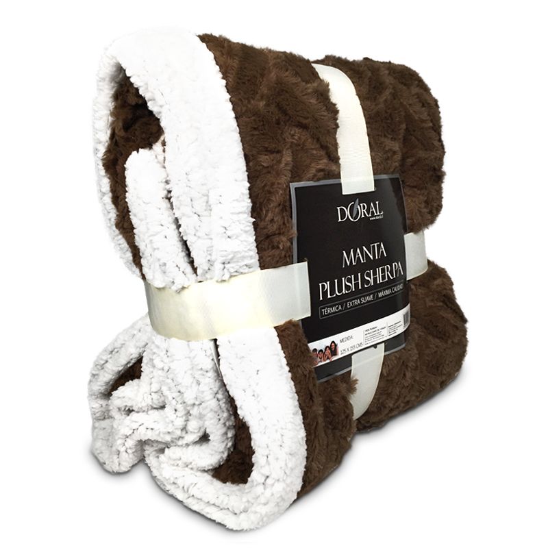 Manta Plush Sherpa / Café Oscuro - Doral - Imagen 2