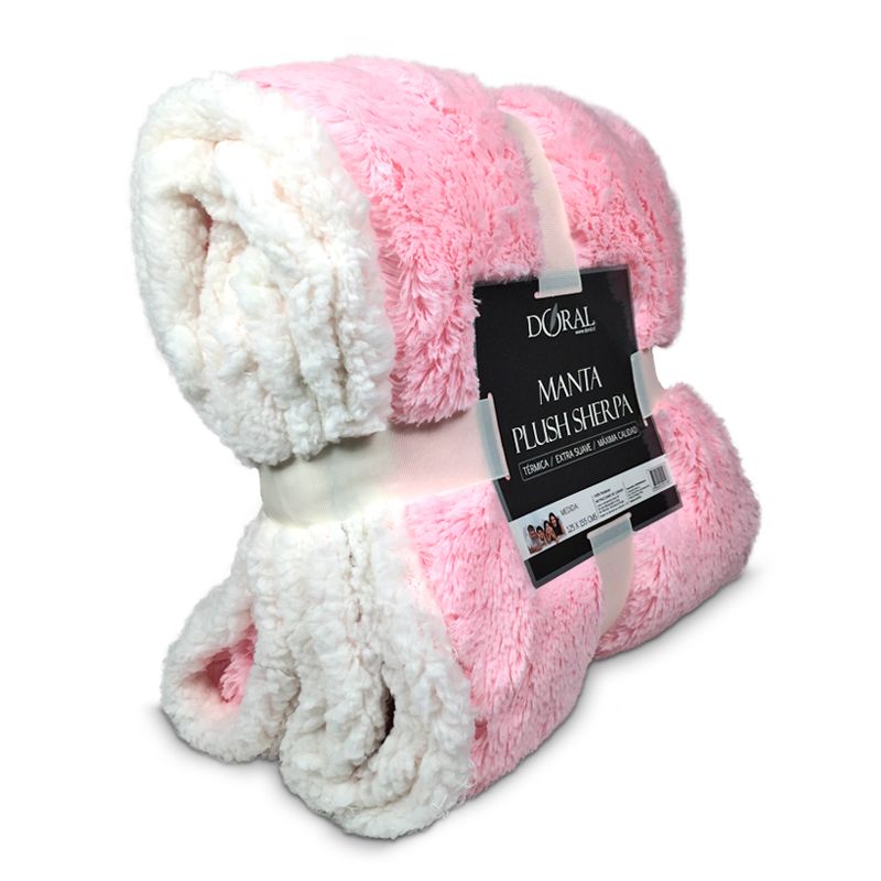 Manta Plush Sherpa / Rosado - Doral - Imagen 2