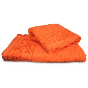 Juego de 2 Toallas Bordadas Luxor Naranjo - Doral