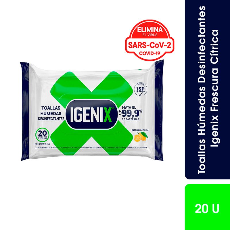 Paños Desinfectantes 20 unidades - Igenix
