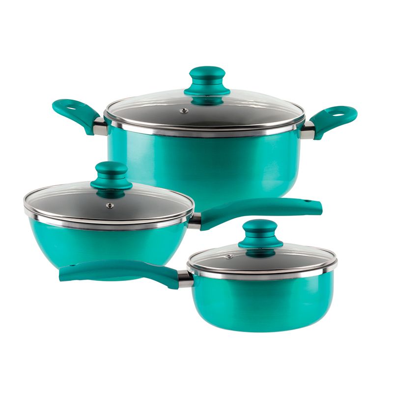 Batería Aluminio Titanio 6 piezas / Turquesa - Doral