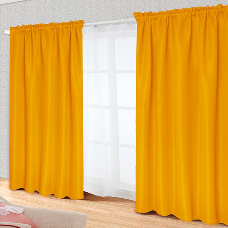 Cortina Rústica Tabatha Pasador 8 Piezas / Mostaza - Doral