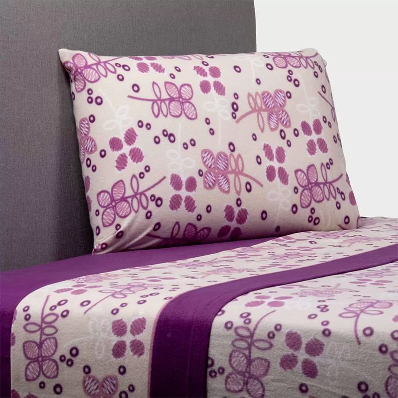 Sábana Polar 1 Plaza Ramas Lila - Zahr