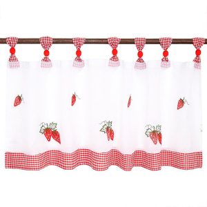 Cenefa Velo Bordado 135x45 cm / Frutilla - Jovial