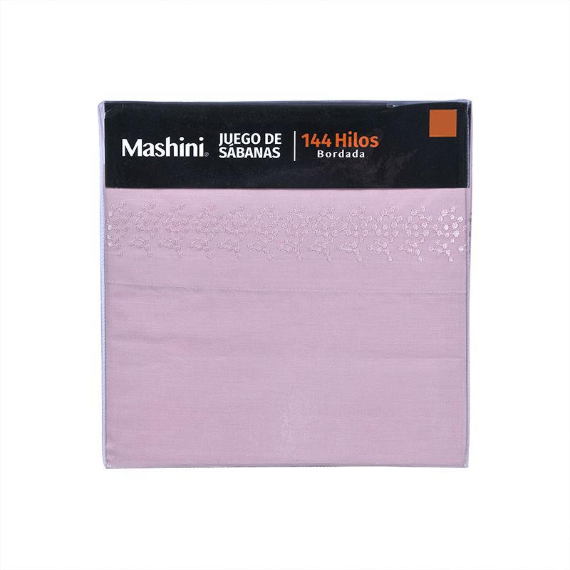 Juego Sábanas Bordada 144 Hilos 1.5 Plazas / Puntos Pink - Mashin - Imagen 3